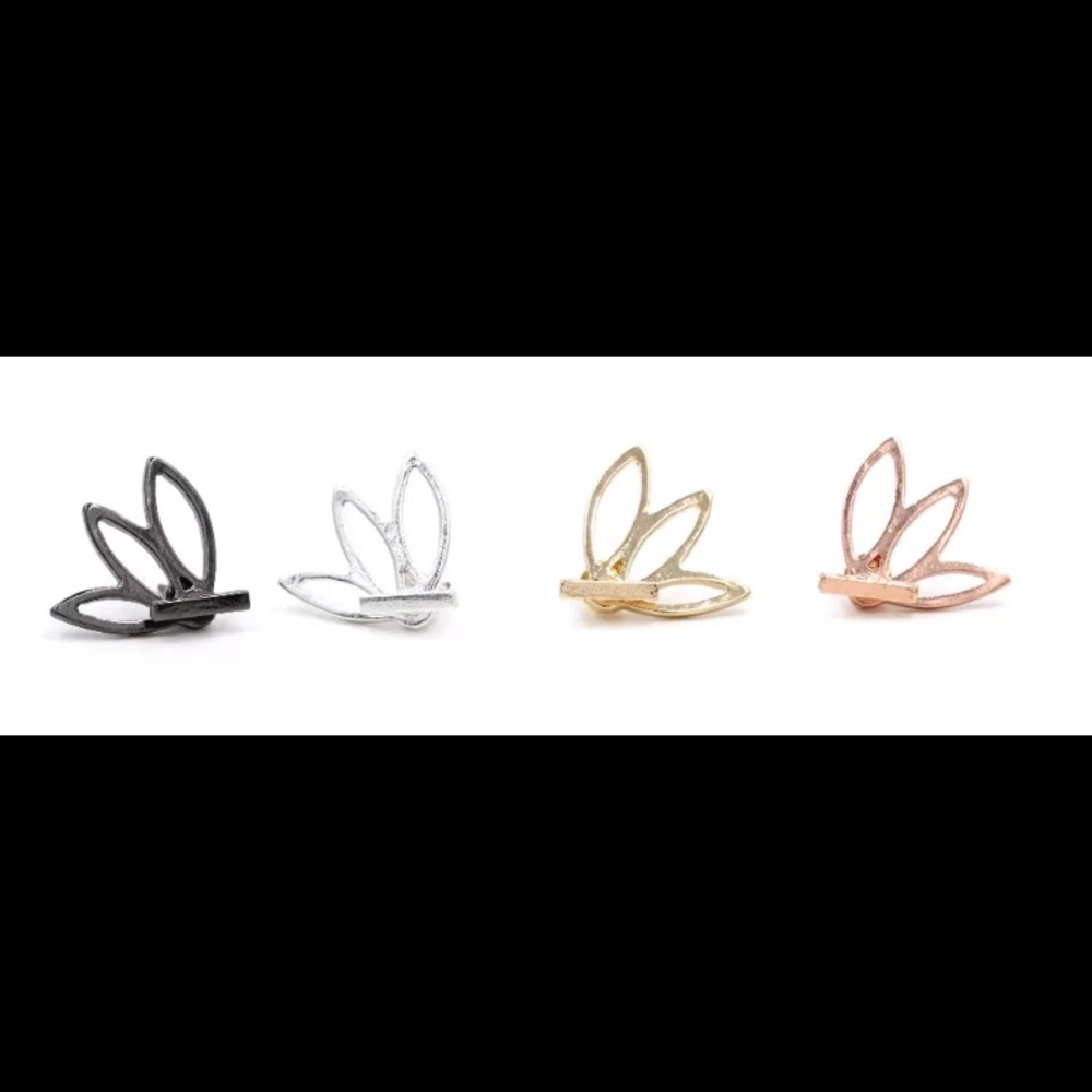 🆕 Lotus Earring Jackets Studs - Picture 4 of 9